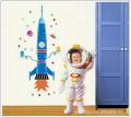 Miara wzrostu Rakieta   - naklejki na ścianę naklejka dla dziecka - naklejka do domu dekoracja do pokoju dziecka - dekoracja do pokoju - dekoracja ścienna - naklejka na ścianę piękna dekoracja