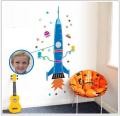 Miara wzrostu Rakieta   - naklejki na ścianę naklejka dla dziecka - naklejka do domu dekoracja do pokoju dziecka - dekoracja do pokoju - dekoracja ścienna - naklejka na ścianę piękna dekoracja