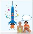 Miara wzrostu Rakieta   - naklejki na ścianę naklejka dla dziecka - naklejka do domu dekoracja do pokoju dziecka - dekoracja do pokoju - dekoracja ścienna - naklejka na ścianę piękna dekoracja