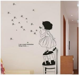 Dziewczynka z dmuchawcem - naklejka dla dziecka