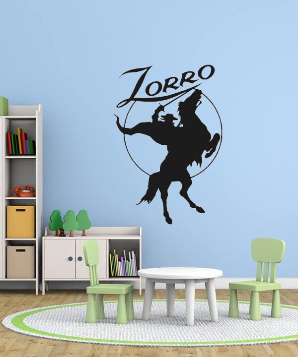 Zorro na koniu - naklejka ścienna