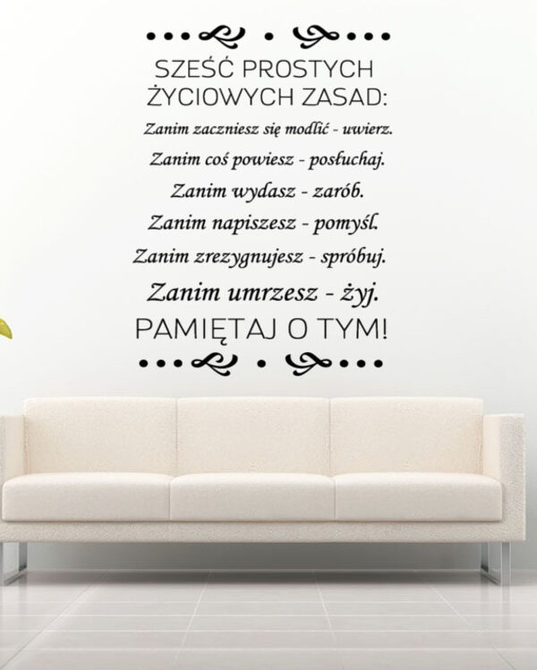 Sześć prostych życiowych zasad