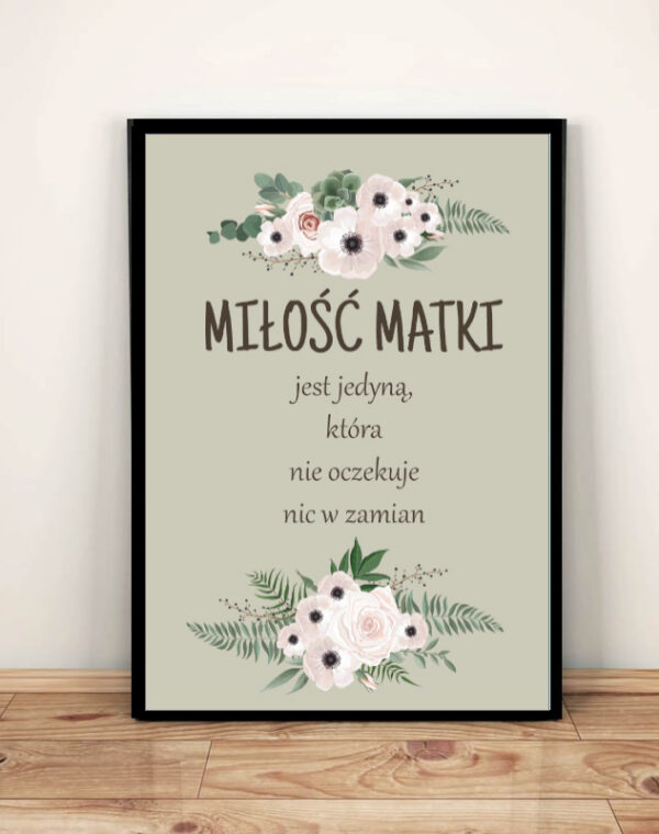 Miłość Matki - Plakat A3 z ramką