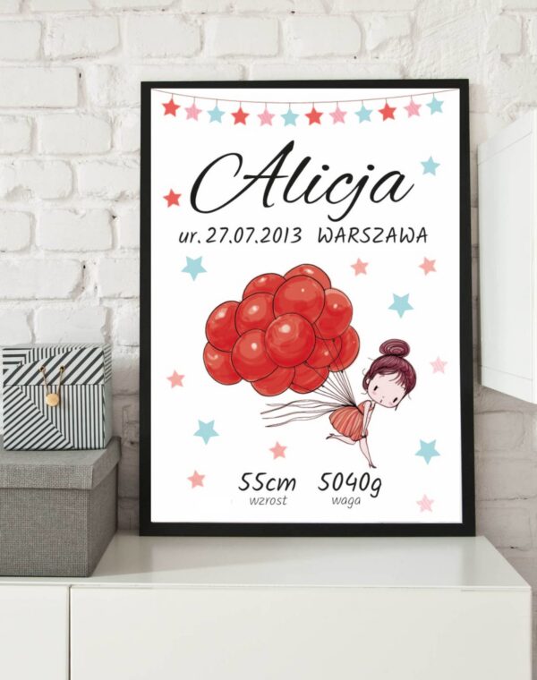 Metryczka dla dziewczynki