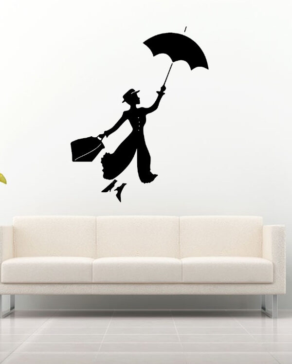 Dama z parasolem - Mary Poppins naklejka ścienna.