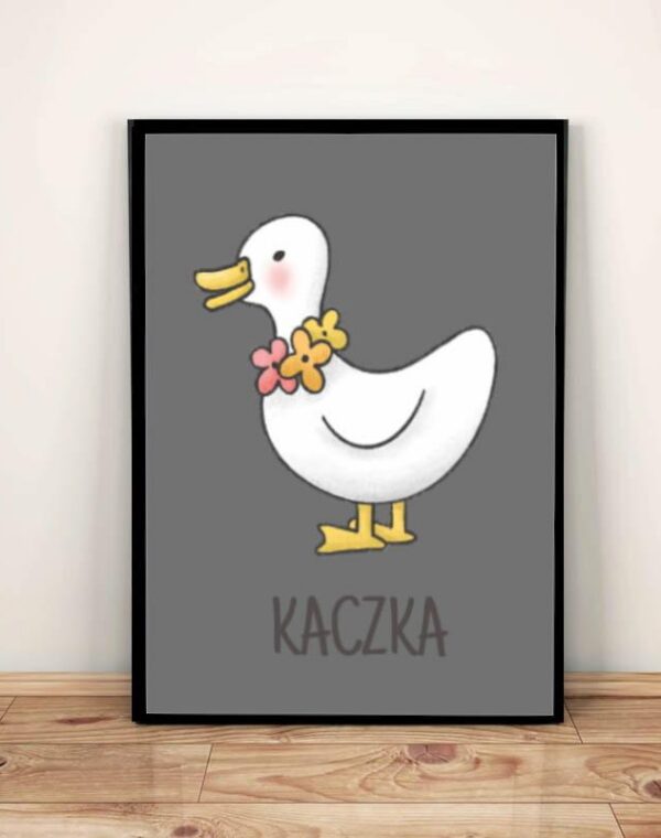 Zwierzęta KACZKA - Plakat A4 z ramką