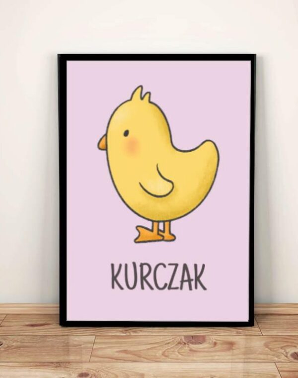Zwierzęta KURCZAK Plakat A4 z ramką