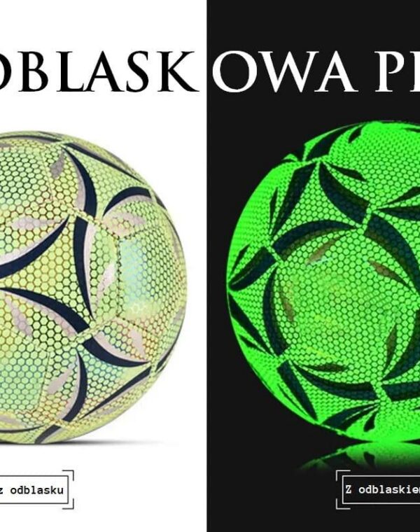 Magiczna odblaskowa piłka do piłki nożnej fluorescencyjna świecąca