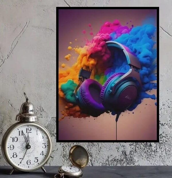 Plakat A3 w ramie Słuchawki Gracz Muzyka