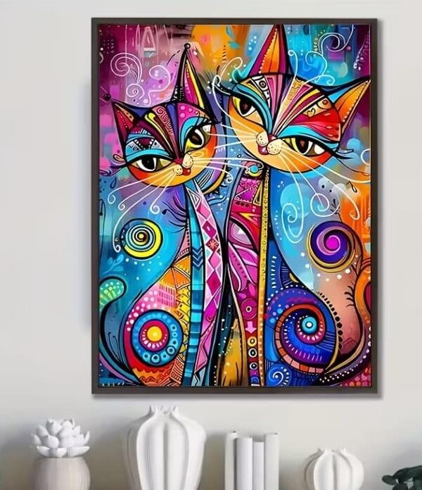 Art Kotki DWA Koty humor  Plakat A3