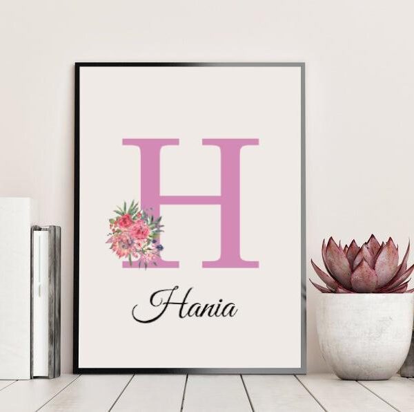 Imię dziecka w ramie - Plakat A3