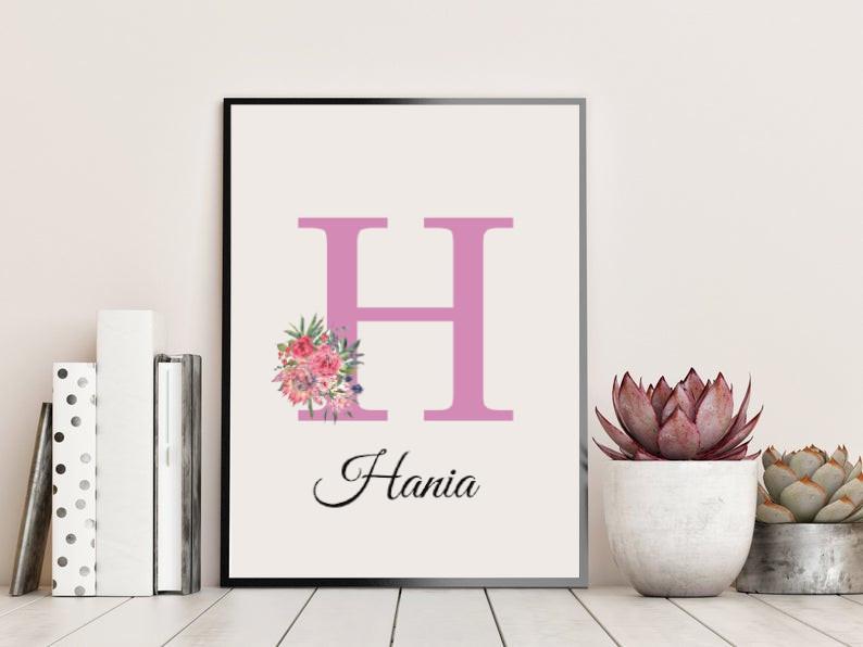 Imię dziecka w ramie - Plakat A3