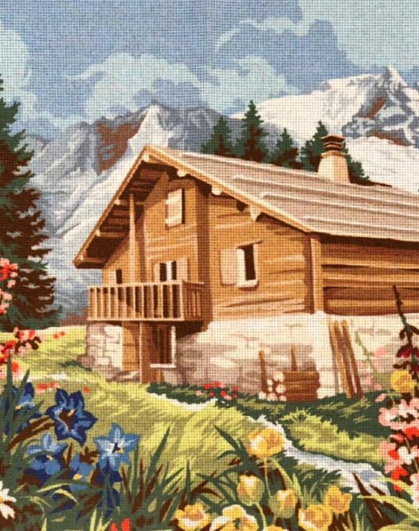 Malowanie po numerach ramka obraz do malowania alpejski domek 50x40 cm (1)