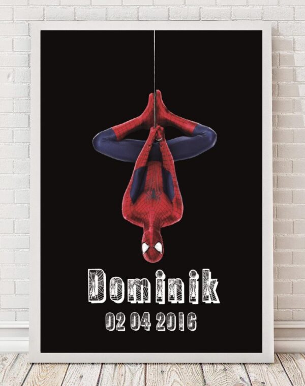 Spiderman - plakat A3  z imieniem dziecka