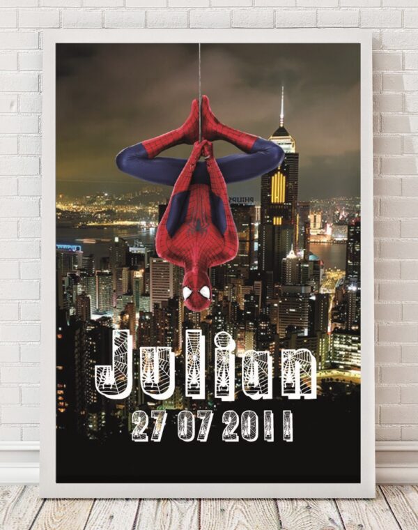 Spiderman - plakat  z imieniem dziecka
