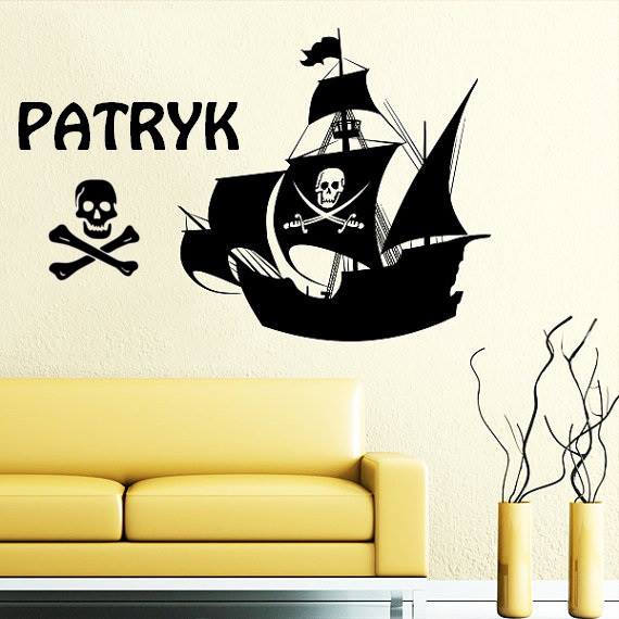 Imię dziecka + łódź piratów