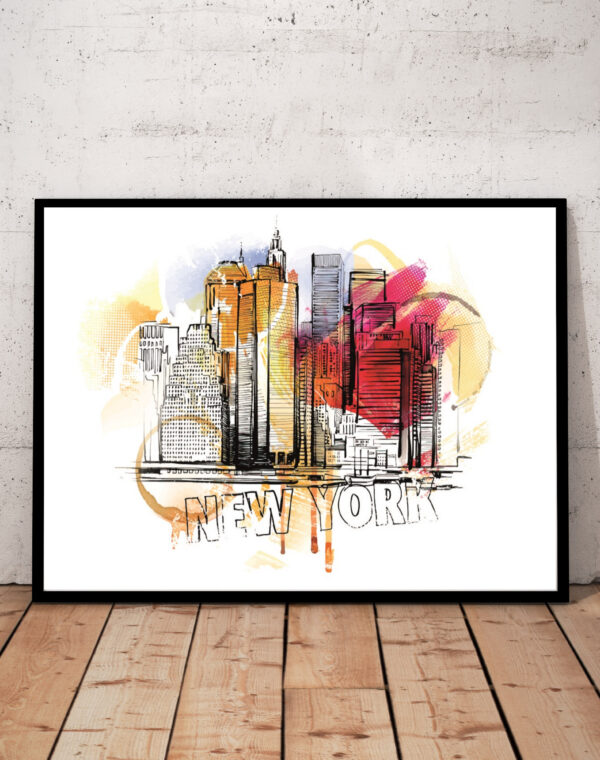 Nowy Jork USA New York  - Plakat A3 w ramie