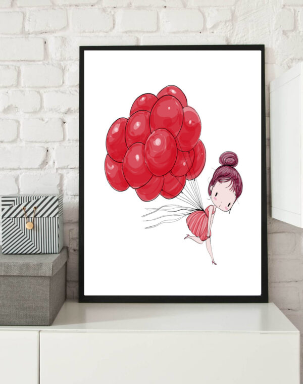 Dziewczynka z balonami Plakat A3