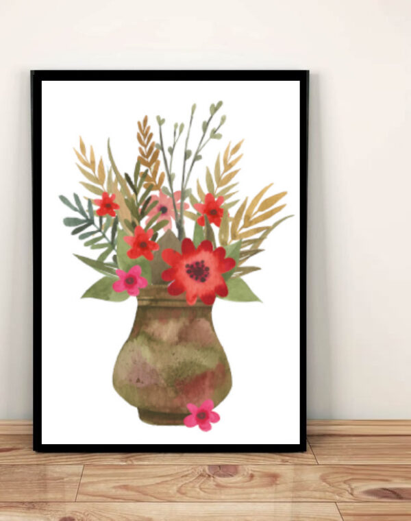 Pastelowy bukiet w wazonie  - Plakat A3