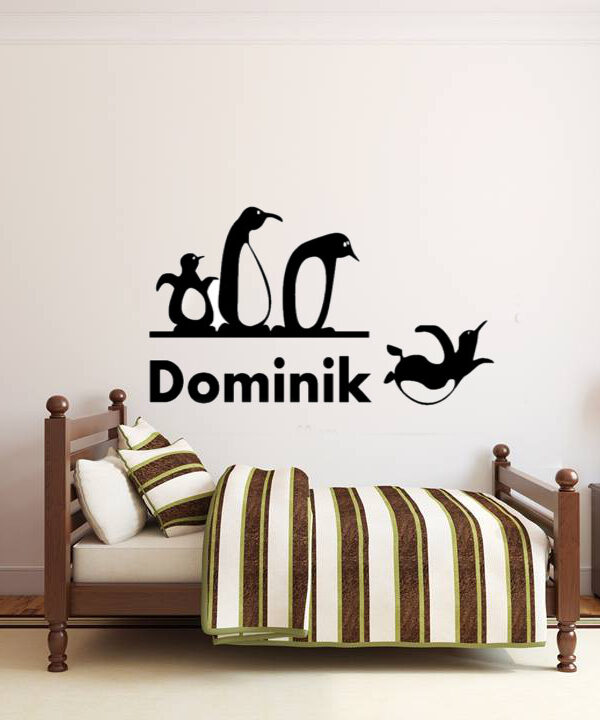 Cztery pingwinki + imię dziecka